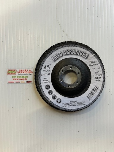 [FDA11540] Aluminium Oxide Flap Disc 115mm X 40 Grit